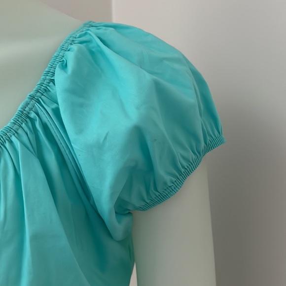 Turquoise Sara peasant top, 2X - Picture 2 of 7